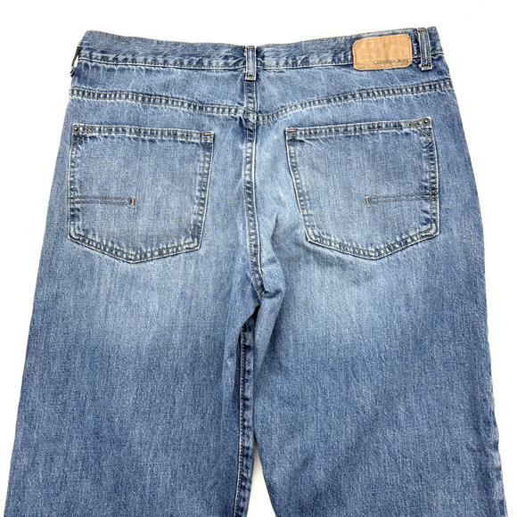 Vintage 00s Calvin Klein Relaxed Straight Medium Wash Jeans 38x30 Made in Mexico - Picture 13 of 15